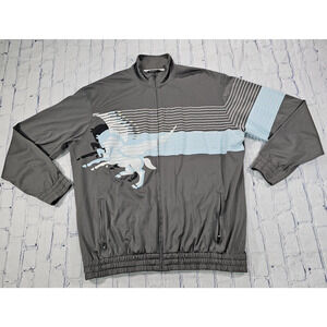 Sean John MENS 2XL XXL Track Soccer Jacket Gray Full Zip Y2K Hip Hop Skater Rap